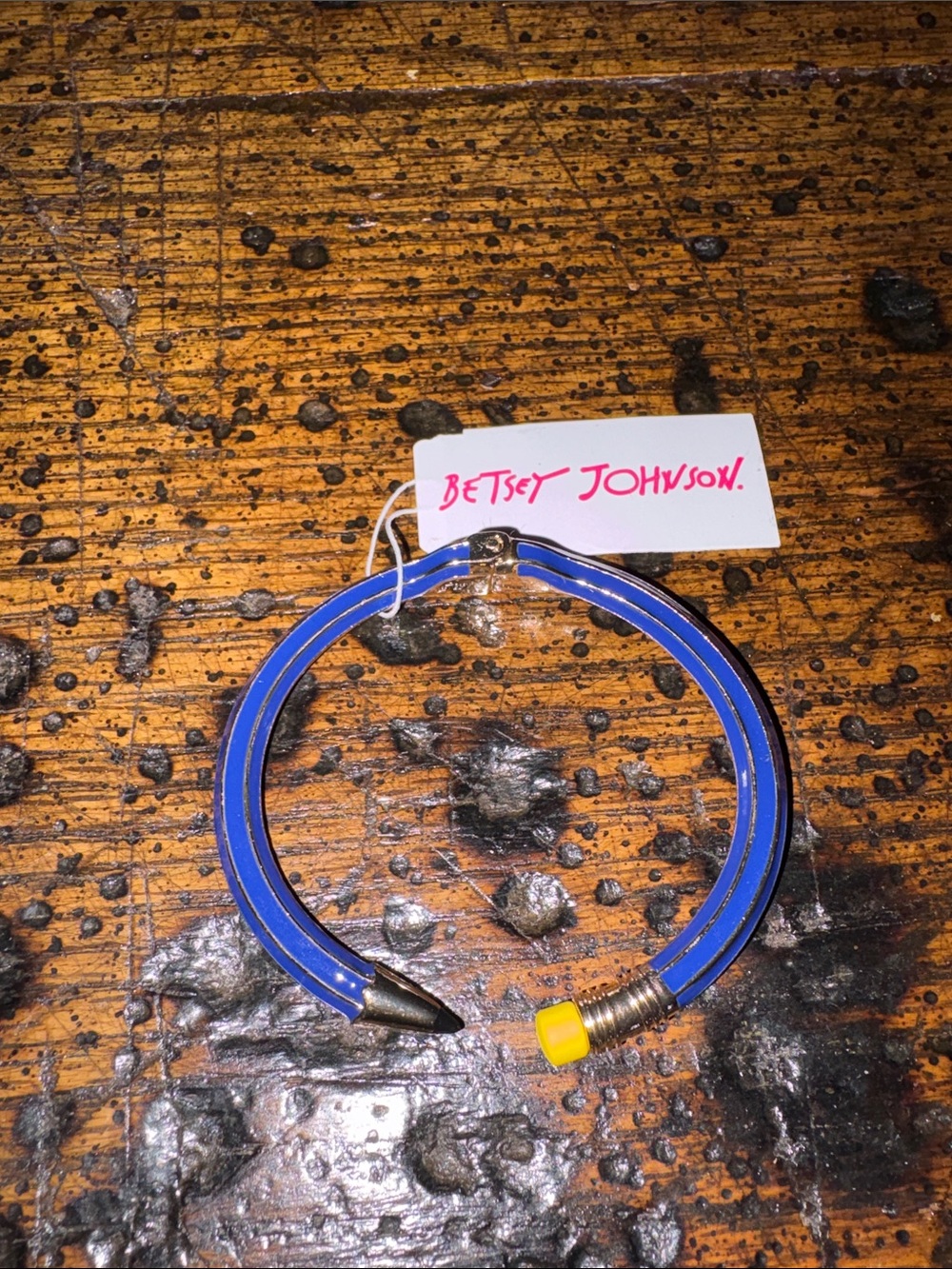 Betsey Johnson Royal Blue Cable Coil Bracelet with Yellow Accent